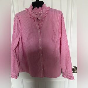 NWOT. J Crew ruffle edged button down shirt.